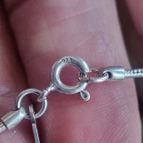 Rlm snake signed chain 925 with floating cz pendant, sterling silver - Picture 3 of 6